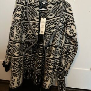 Black and White Patterned Cardigan